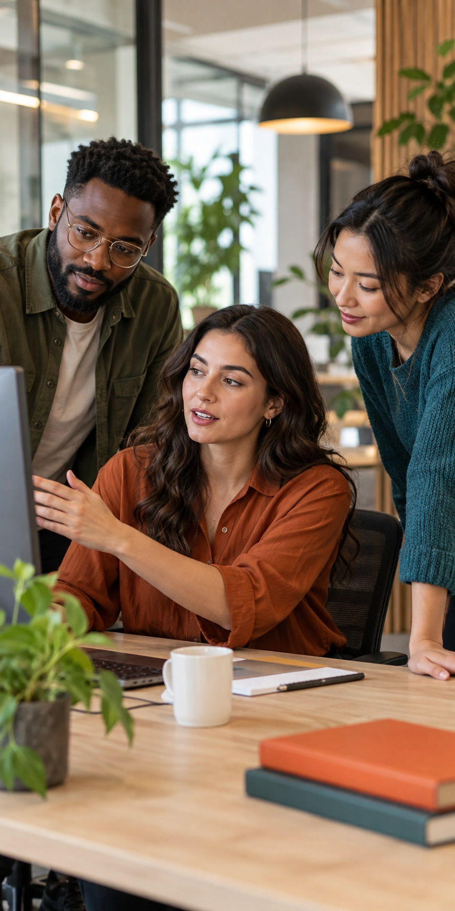 Software team collaborating in the office