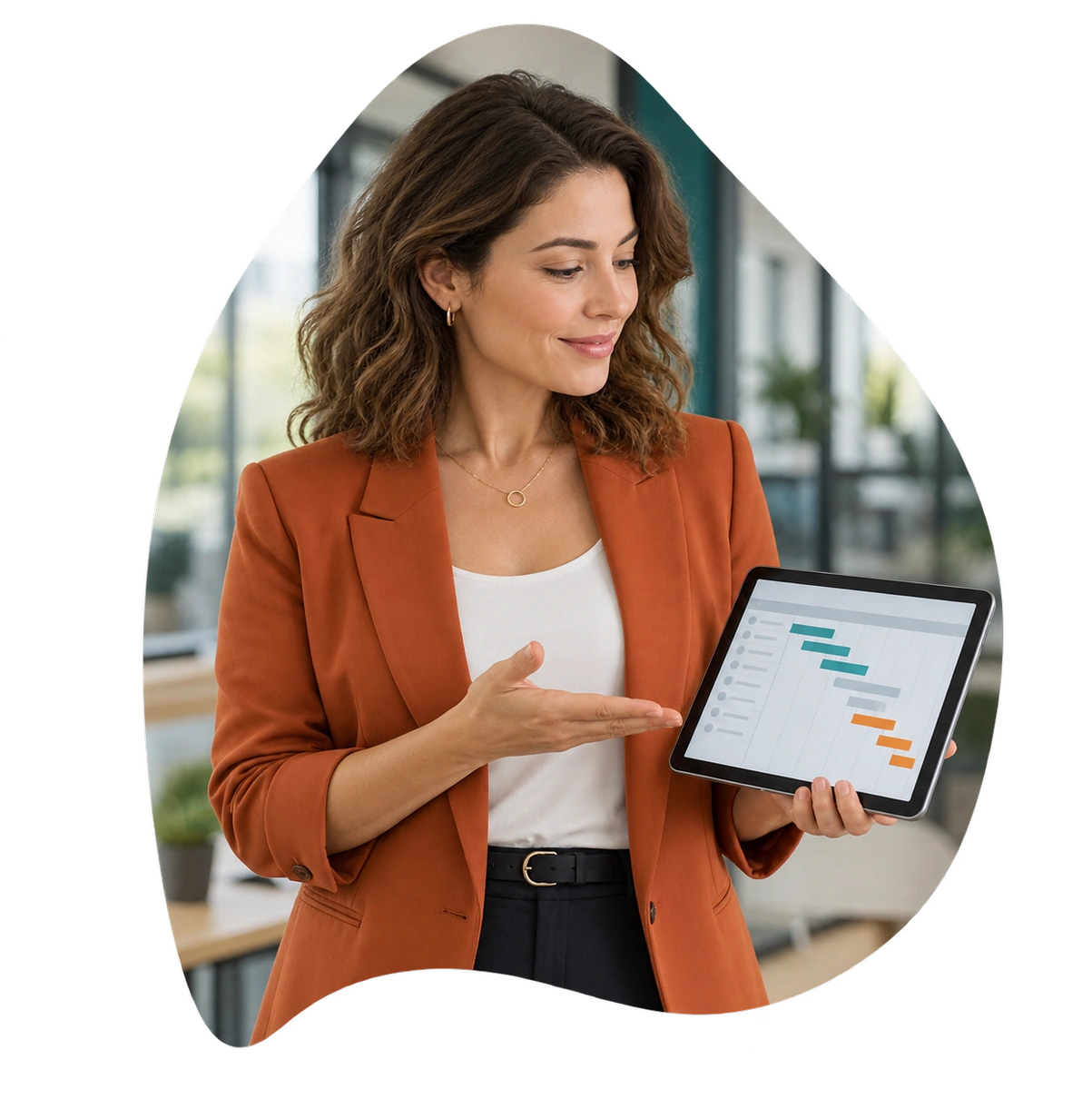 A specialist guiding a client through the delivery process